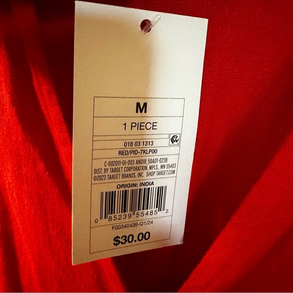 NWT A New Day Red Linen Blend Shorts Jumpsuit Sz M - Picture 7 of 9